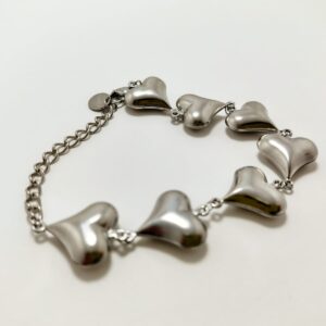 Elegant Silver Classic Style Heart Shape 304 Stainless Steel 18K Gold Plated Bracelets