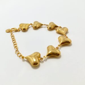 Elegant Classic Style Heart Shape 304 Stainless Steel 18K Gold Plated Bracelets